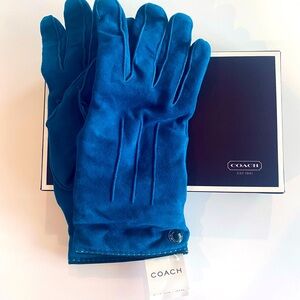 New Coach Blue Suede with Cashmere lining gloves.